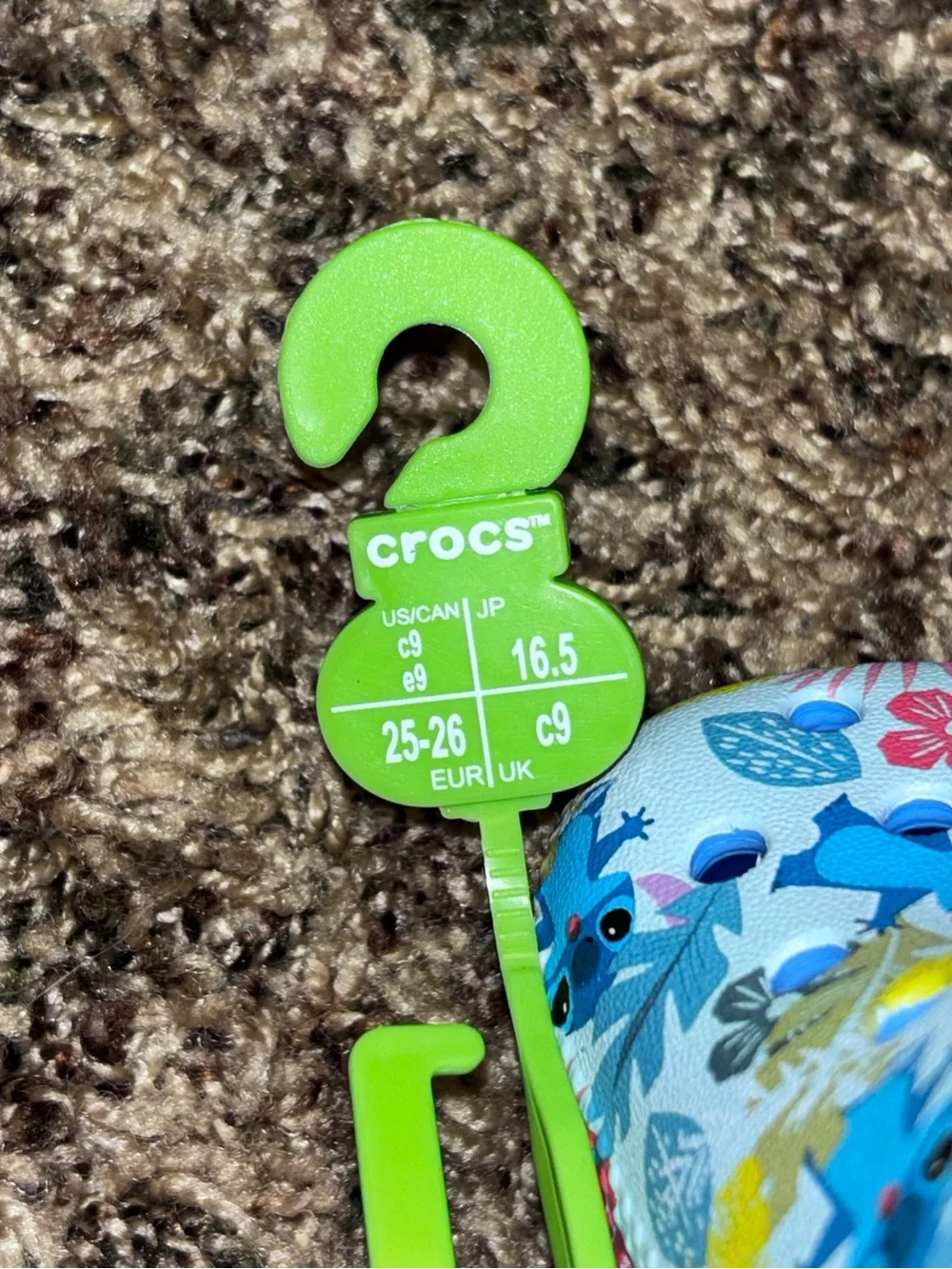 Crocs Kids Classic Clog Disney Stitch Floral Print Blue Size C9 209471-4TB